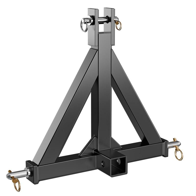 【Yzona】Heavy-Duty 2-Inch 3-Point Quick Hitch Drawbar Adapter with 2" Receiver, Steel Frame, Category 1 Compatible for John Deere, Kubota Tractors, Black