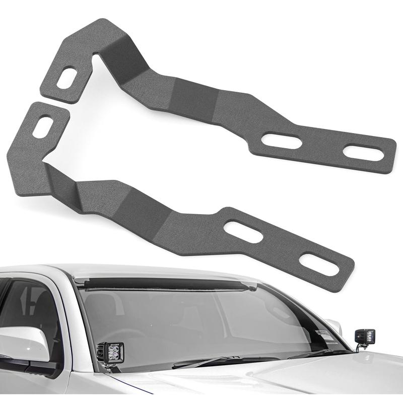 Yzona Carbon Steel Off-Road LED Light Bases Kit - 2PCS CNC-Cut Rustproof Hood Hinge Mounts, Scratch-Resistant, Easy-Install, Waterproof for Toyota Tacoma 2016-2023 Car Exterior Upgrade (No Additional Hardware Included)