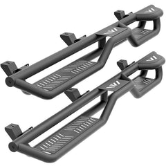 Yzona 2 Side Bars Wheel-to-Wheel Running Boards, Durable Carbon Steel Bolt-On Rock Sliders Rail with Cutout Design, Dustproof Nerf Bars for 2018-2026 Jeep Wrangler JL JLU Unlimited 4 Doors, Child Easy Access, Extra Grip Entry, 72.6 x 12.7 x 5.7 Inches