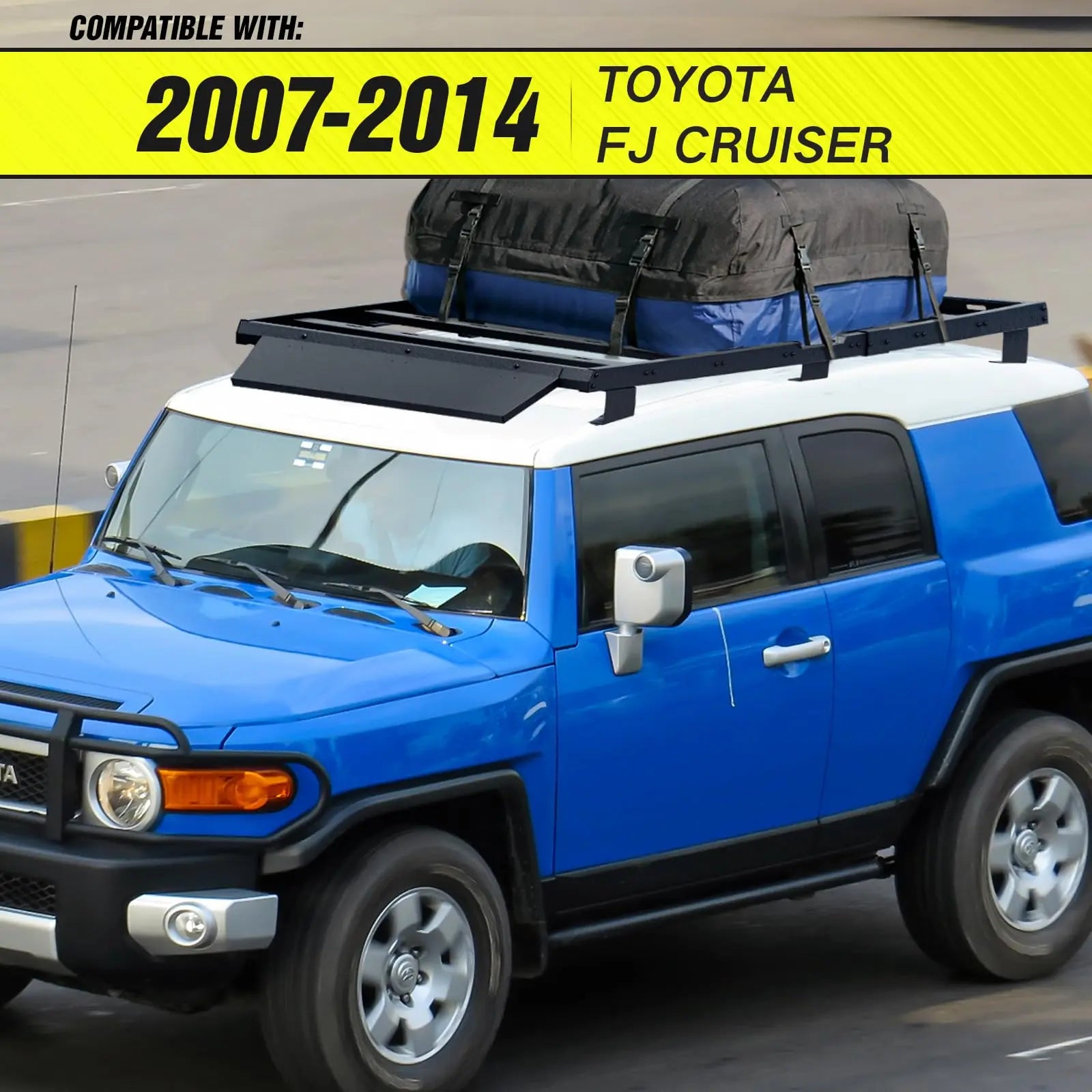 4 LED Lights Roof Rack Cargo Basket Compatible with 2021-2025 Ford Bronco Hardtop 4-Door | Yzona