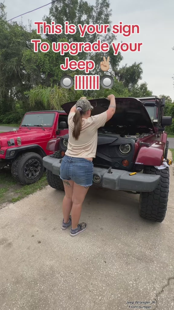 for 2015 Jeep JK Bumpers Compatible with 2007-2018 Jeep Wrangler JK JKU w/Paintable Armor | Yzona